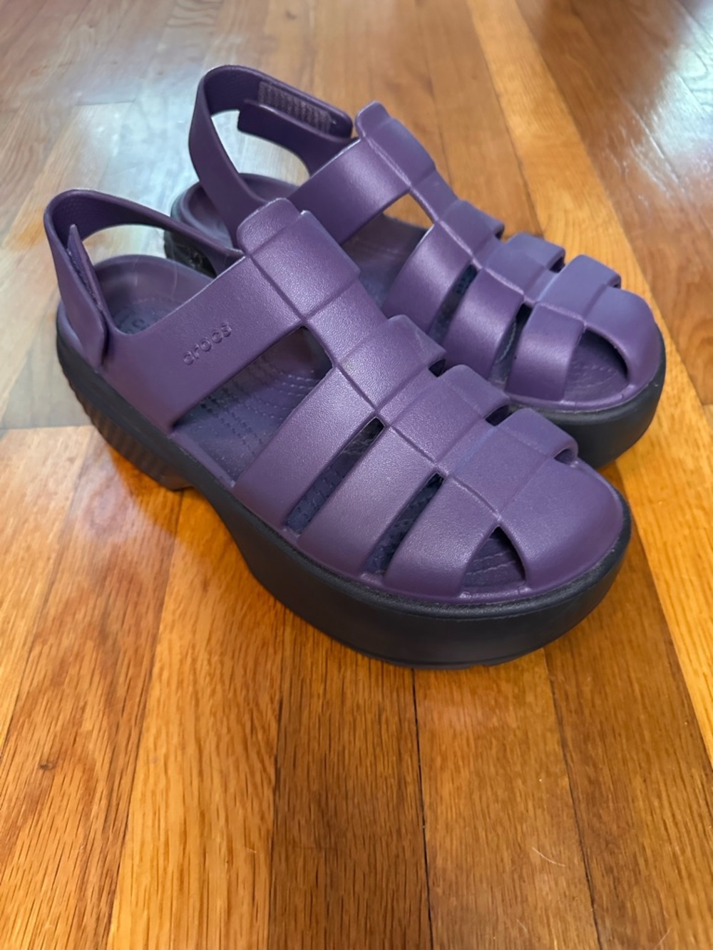 Purple Platform Croc Sandals
